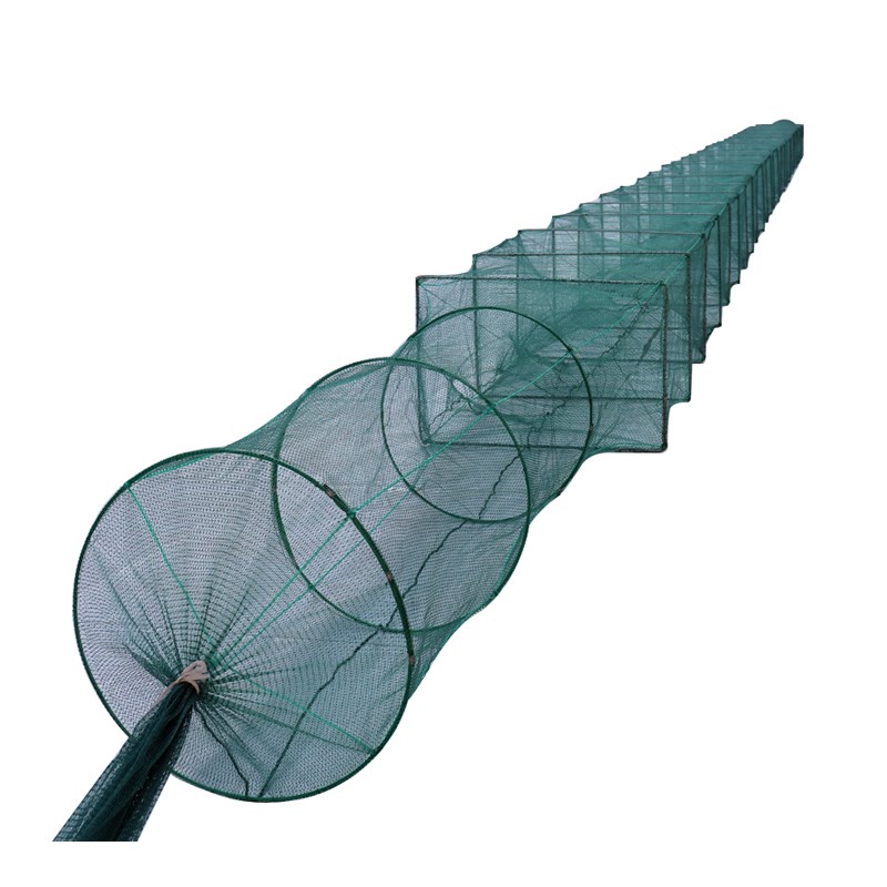 虾笼鱼网龙虾笼抓鱼河虾笼大眼折叠捕鱼捕虾网有结网养殖鱼笼