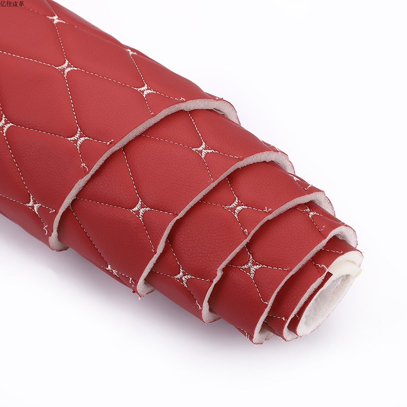 加厚PVC皮革绣花夹棉货车卡车座汽车包顶翻新内饰改装家居软包