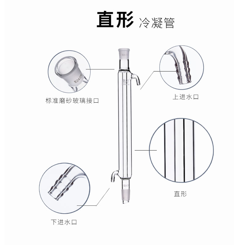 球形 直形 蛇形冷凝管200/300/0/0mm实验回流冷凝管化学仪器