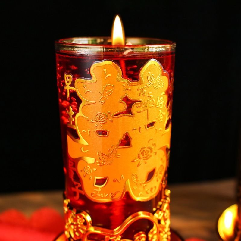 结婚龙凤喜字烛婚房无烟防风喜烛洞房花烛婚庆专用喜庆红蜡烛一对