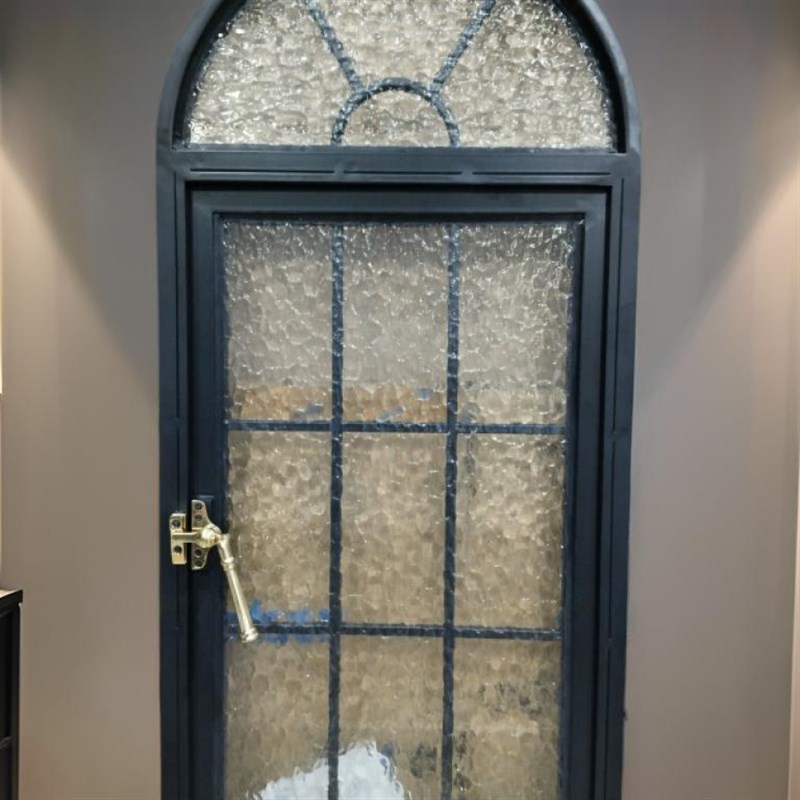 老式钢窗室内装饰法式复古采光窗阁楼拱形屏风阳台艺术玻璃平开窗