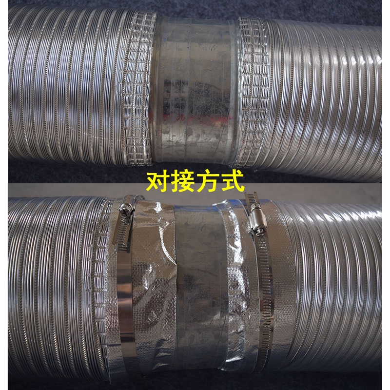 白铁皮内接排烟管风管直通接头连接软管通风纯铝管道接口加长配件