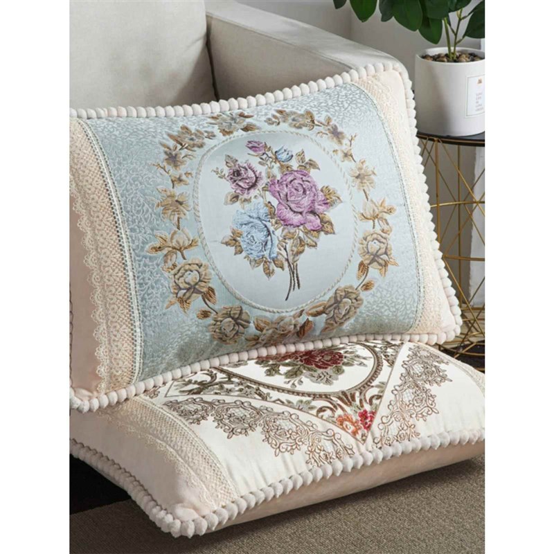 欧式提花抱枕沙发靠垫抱枕套刺绣长方形客厅靠枕腰靠背椅靠靠垫套