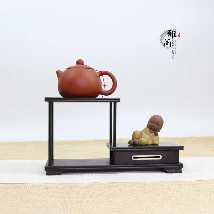 实木茶壶奇石摆件多宝阁紫光檀中式展示架博古架文玩玉器茶杯摆台