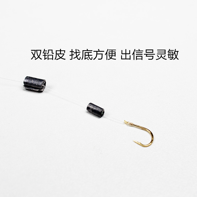 铅立漂传统钓通线单钩鲫鱼线组 秋冬季长竿短线钓草洞粘米钓组