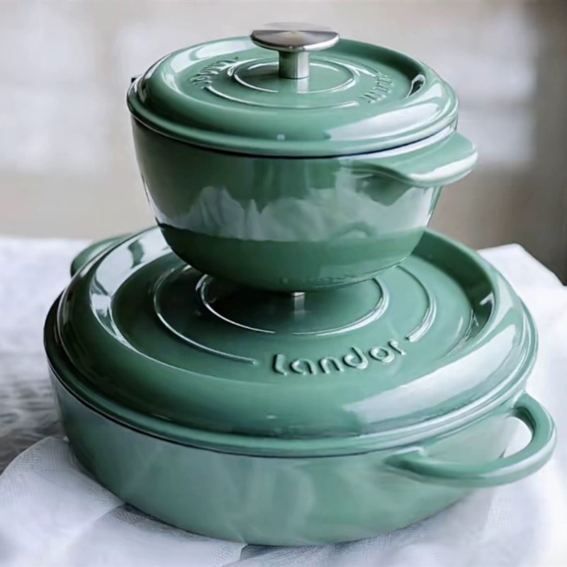 三厦铸铁珐琅锅黑底釉28cm妈咪锅炖锅焖烧锅炒锅电磁炉燃气灶通用