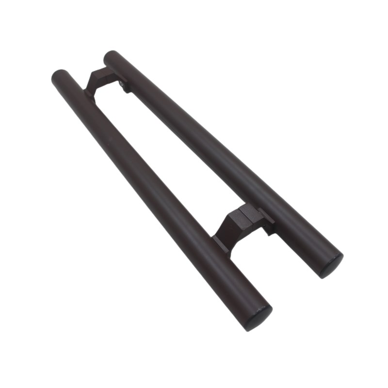 铝合金玻璃门拉手圆管加厚灰色咖啡色肯德基门把手有框门拉手黑色