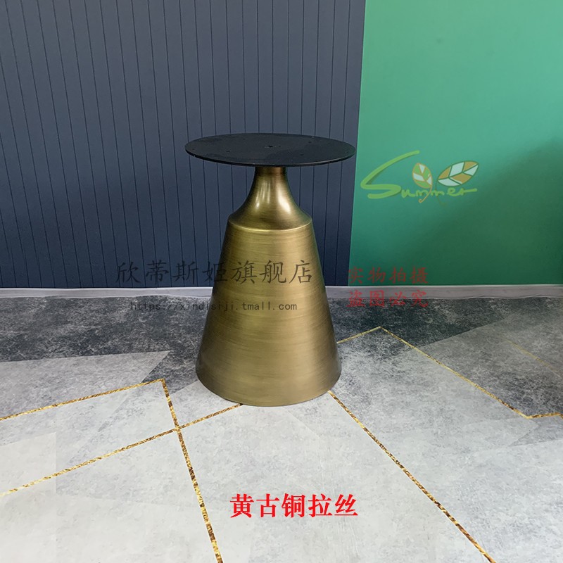欣蒂斯姬不锈钢圆桌腿岩板餐桌支架钛金玫瑰金高端餐台脚金属支撑