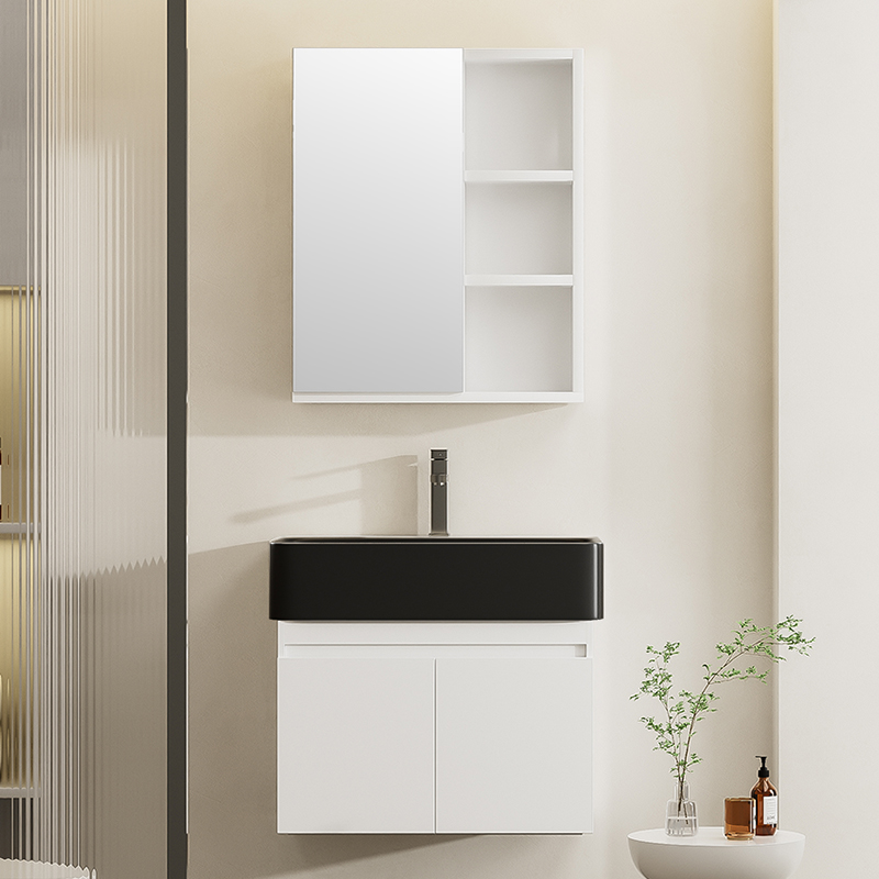 小户型实木浴室柜卫生间洗脸盆超窄陶瓷洗手盆柜组合小尺寸洗漱台