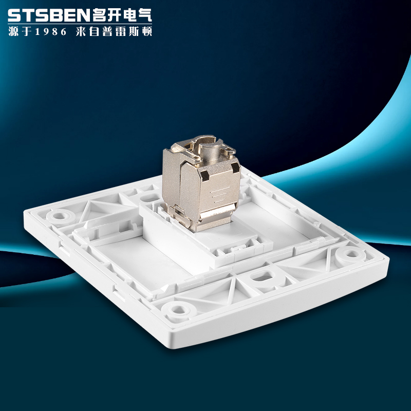 名开电气8型暗装万兆宽带信息网络面板带屏蔽七类网线电脑插座