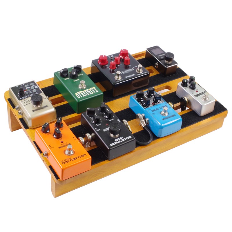 吉他效果器板子 实木单块效果器板 带包装送线卡 连接线 踩钉帽