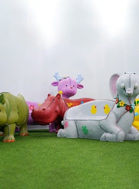 摆件模型坐椅凳子装饰卡通动物公园商场步行街休闲座椅玻璃钢雕塑