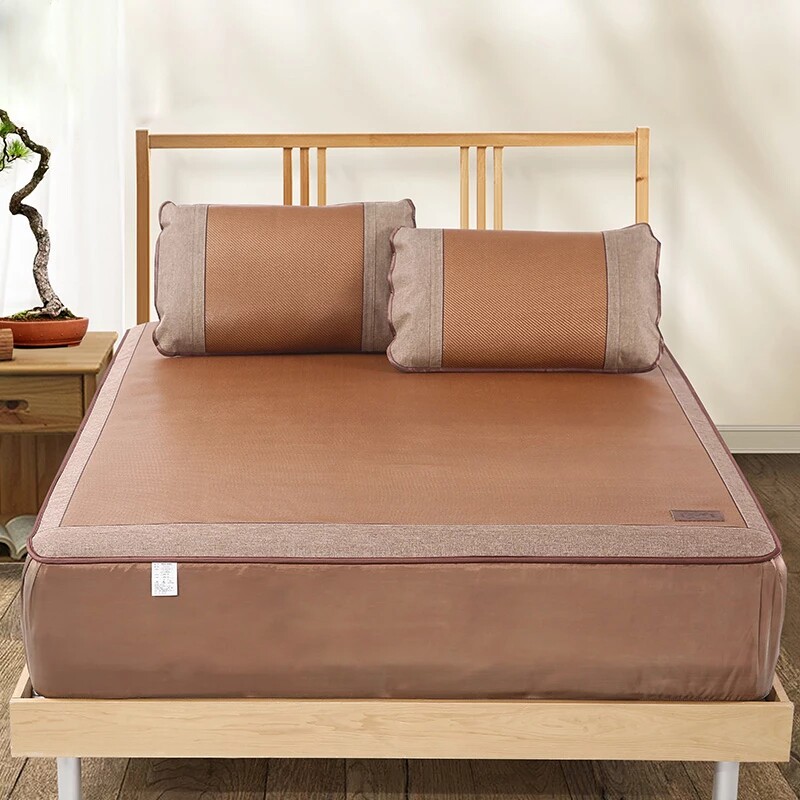 老席匠夏全包软凉席1.8m床笠款空调双人草藤席子1.5米三件套冰丝