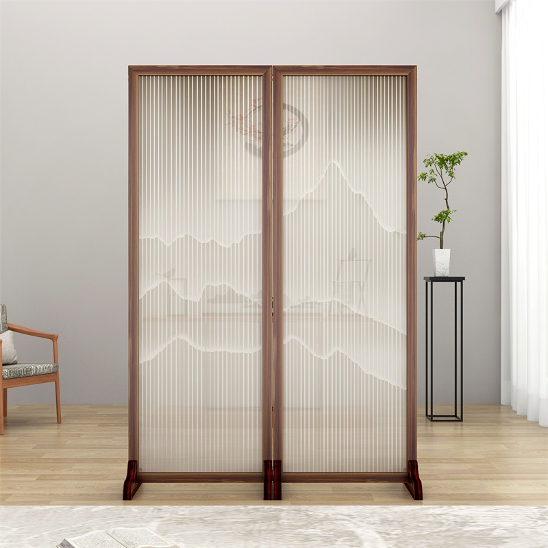 屏风隔断客厅山水屏风摺叠可移动家用卧室办公室实木简约遮挡玄关