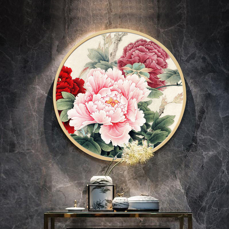 5d晶钻画客厅背景墙餐厅挂画简约现代牡丹花开富贵卧室墙画装饰画