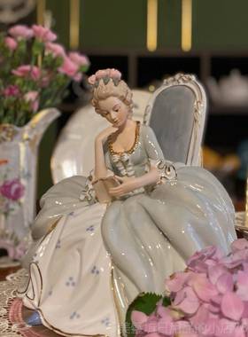 高档西洋人摆件读书氛围感美女高度26cm宽度3 0物c现代欧式m家居