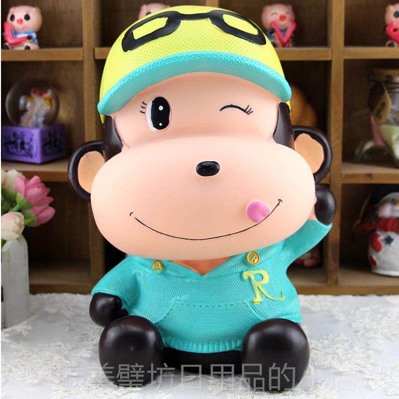 高档儿童防摔储钱罐超大储蓄罐二卡存学钱罐创意可爱十生肖猴通生