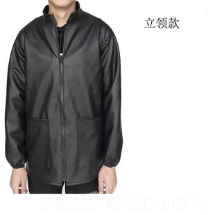 防尘PU皮裤男女士皮衣罩防油服防水装工作套衣洗车屠宰薄款防