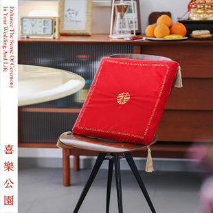 喜乐公园跪垫结婚喜字新郎新娘敬茶磕头喜字坐垫敬茶拜天地堂仪式