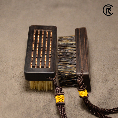 【匠人北】文玩刷子硬猪鬃家猪鬃清理大小金刚核桃刷子套装工具