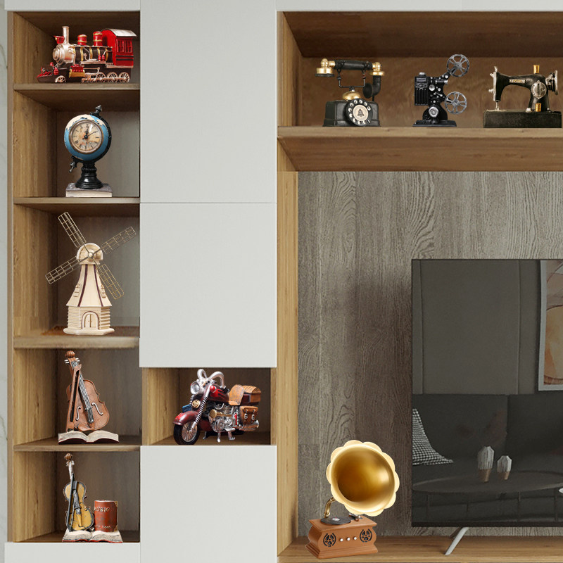 电视柜装饰摆件复古风怀旧留声机地球仪餐厅摆放卧室桌面摆设送礼,家居饰品,装饰摆件,淘宝优惠券,粉丝福利购,淘宝优惠卷