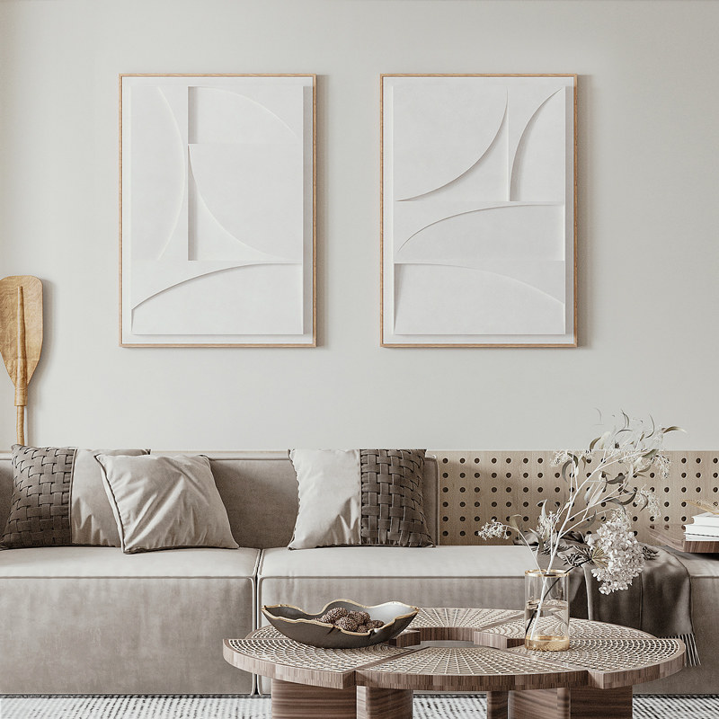 客厅装饰画现代简约沙发背景墙高档大气挂画餐厅抽象3D浮雕立体画