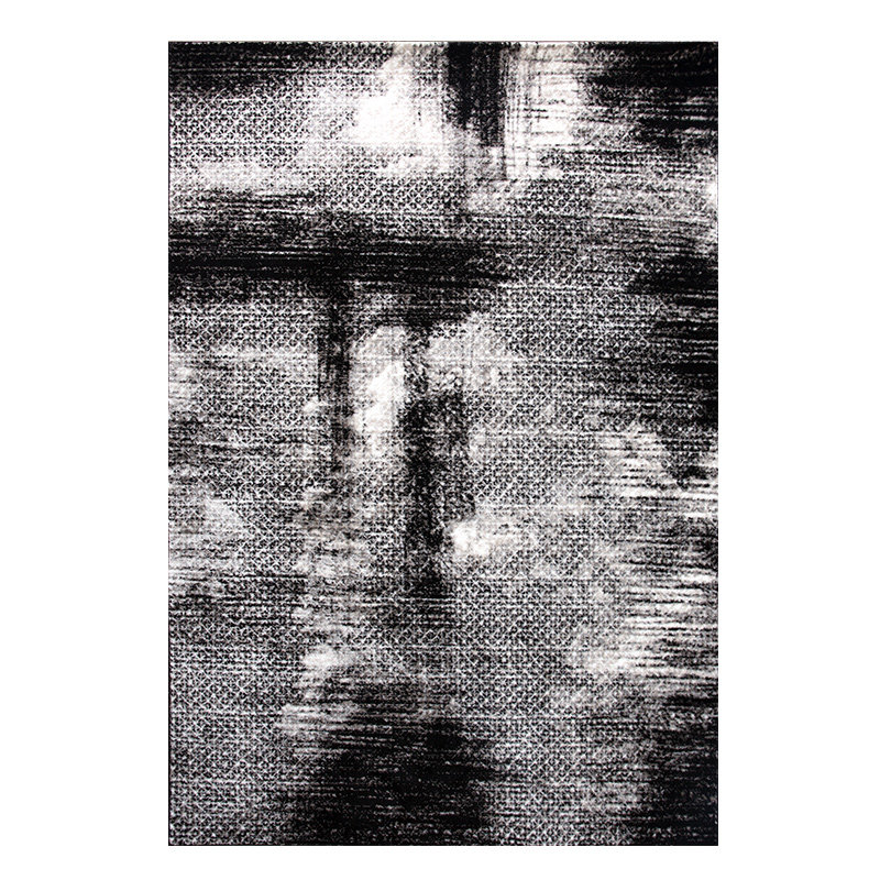 圣瓦伦丁后现代抽象地毯黑色极简客厅沙发茶几垫卧室床下书房家用