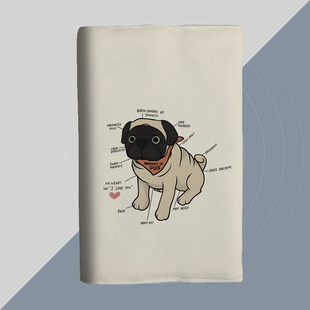 宠物哈巴狗解析定制书写活页a5布艺书衣a6日记保护书套手帐记账本