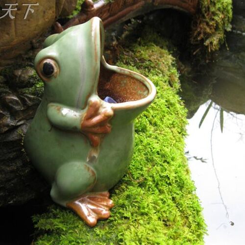 欧式复古陶瓷喷水青蛙流水动物摆件假山盆景庭院景观招财造景装饰