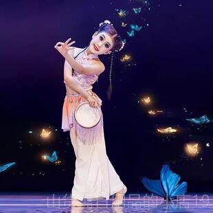 高档儿童钱鼓舞春嬉古舞出蹈鼓服胶州秧歌表演服典装铃道具幼儿芳