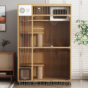 高档猫墅实猫木猫笼子家用室内舍超大间自由别空猫柜猫屋猫咪豪华