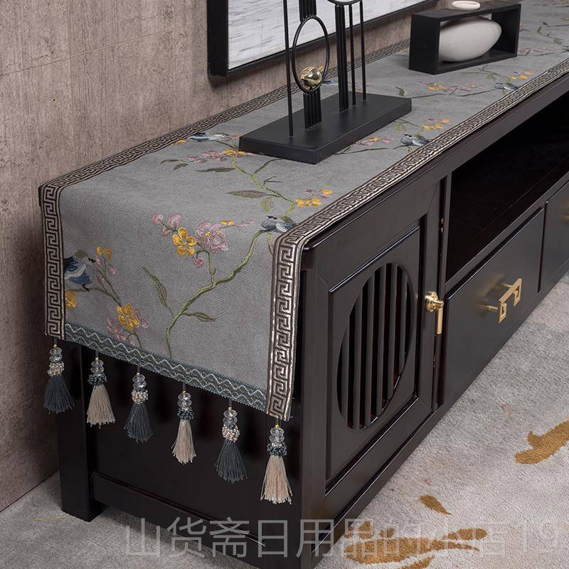 高档新式电视柜桌餐布盖布防尘茶几桌布桌鞋柜中中国风长条桌旗桌