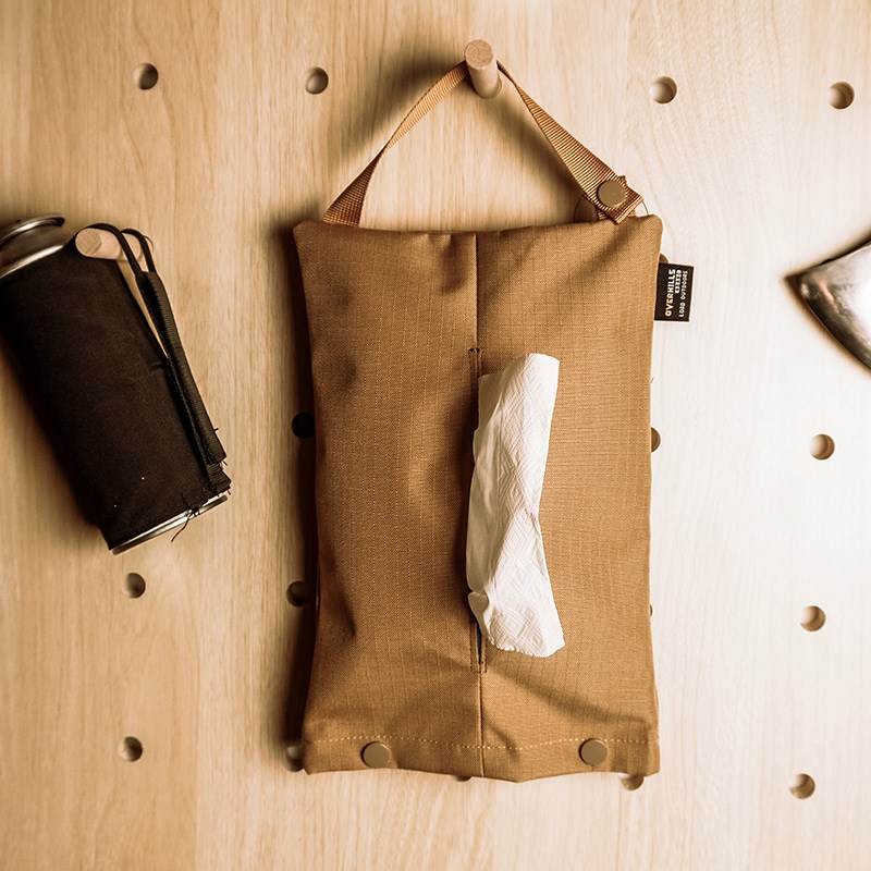 OVERHILLS 挂式纸巾袋高级格纹牛津纸抽盒家用车载抽取式纸巾抽包