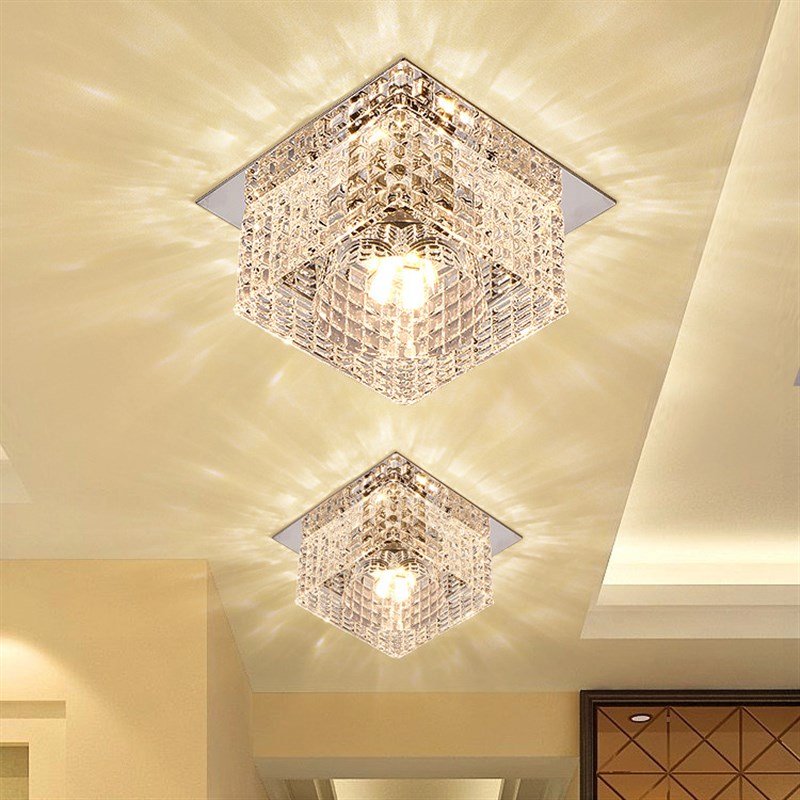 LED筒灯方形客厅周围吊顶射灯 嵌入式水晶过道走廊灯家装灯饰光源