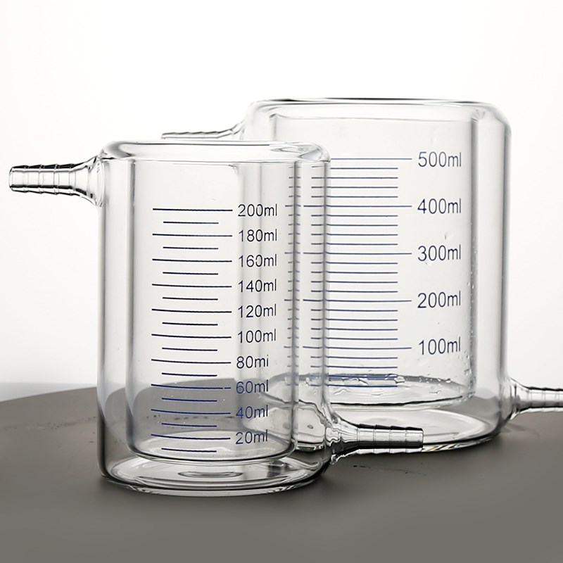 闽玻 玻璃层夹烧杯实验室带刻度加厚光催化反应器0/0ml