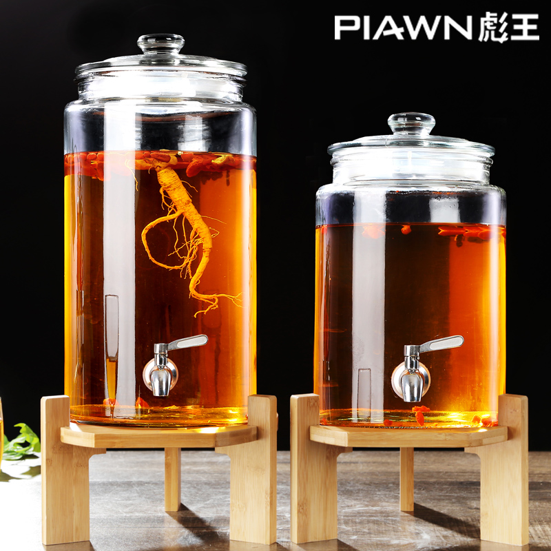 彪王泡酒玻璃瓶带龙头10斤20斤加厚专用酒瓶密封罐缸家用药酒坛子