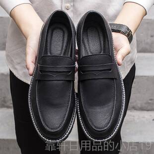 打蜡破旧皮鞋 男男便鞋 透鞋 2025夏季 式 韩式 气休闲式 正品 英式