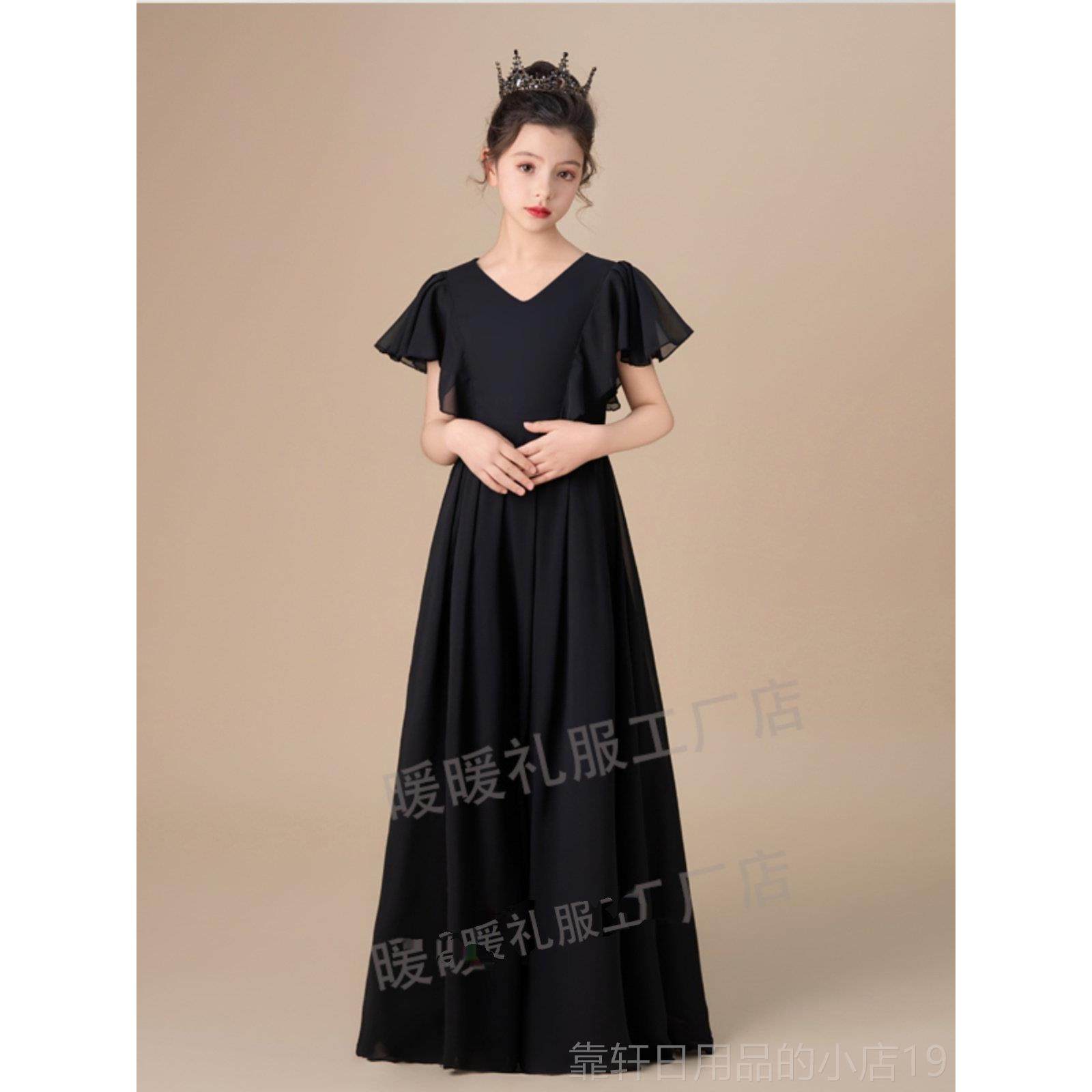 正品顺丰女发黑服提色童礼服钢琴演出服公主裙小琴演奏管乐团表演
