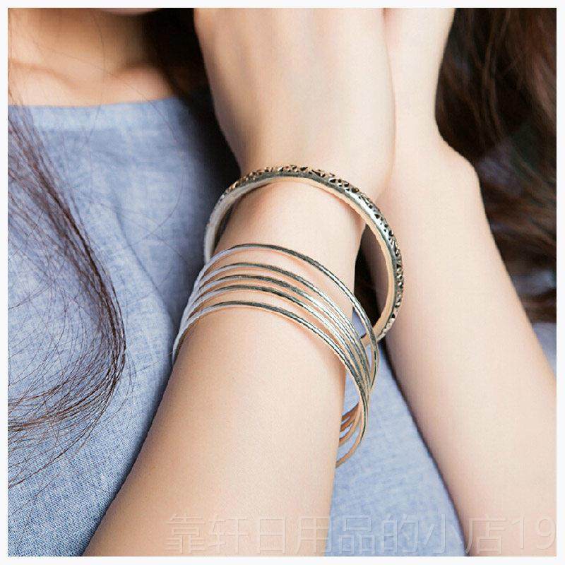 正品9子999足银五环细9999万纯银手镯女圈面实心多环光闭口镯包邮,饰品/流行首饰/时尚饰品新,手镯,淘宝优惠券,粉丝福利购,淘宝优惠卷