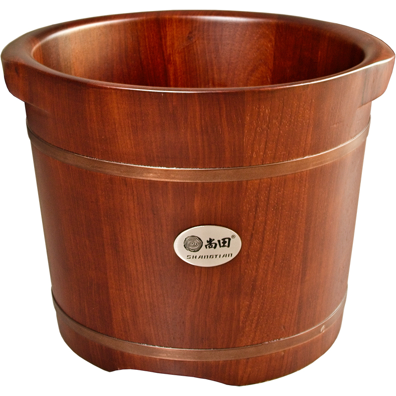 尚田花梨木30高泡脚木桶足浴桶实木家用洗脚盆加盖保温浴桶足浴盆