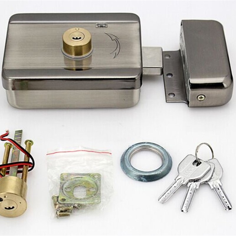 楼宇单元电控锁家用防盗门电机锁出租屋小区铁门刷卡锁门禁一体锁