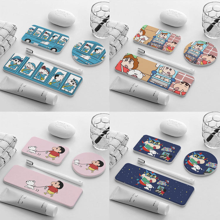 卡通超人 硅藻泥洗漱垫硅藻土防水杯垫卫生间皂托香皂速干吸水垫