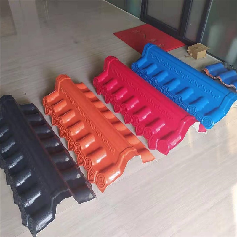 asa纯树脂材料围墙瓦双面墙头瓦仿古树脂 马头墙院墙帽瓦24墙37墙