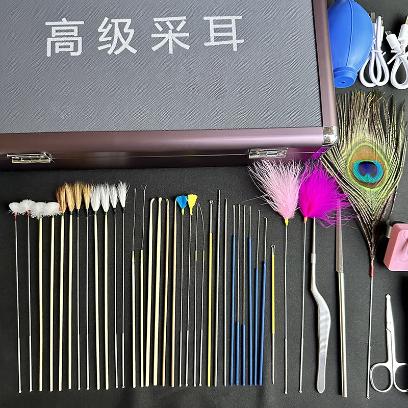 杨氏采耳工具装专业全手提箱子采耳师高级技师耳勺毛毛扬波