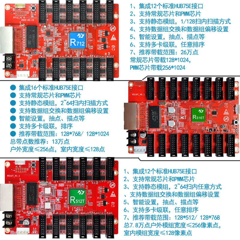 HD-R5 R0 R51 全彩LED显示屏接收卡 灰度科技同步异步播放盒