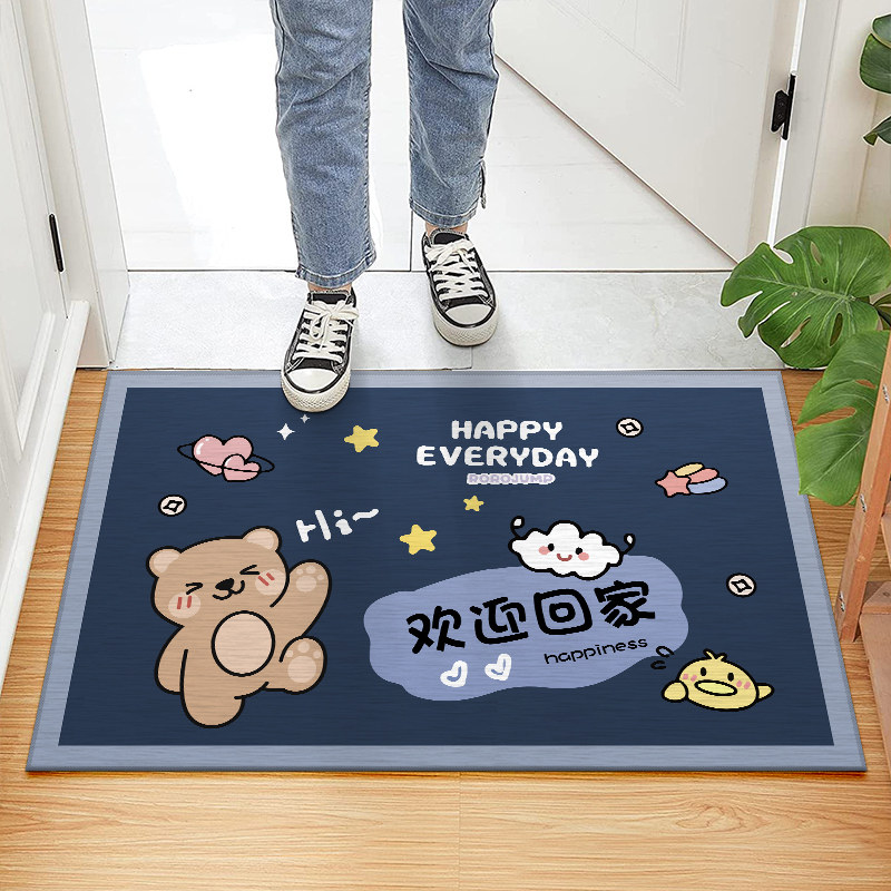 卡通萌熊入户门地垫玄关客厅防滑脚踏垫门厅门口垫子防滑耐磨地毯