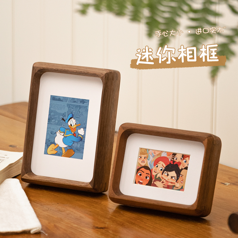 迷你实木小相框卡通拍立得摆台diy打印装裱宝宝照片展示画框定制