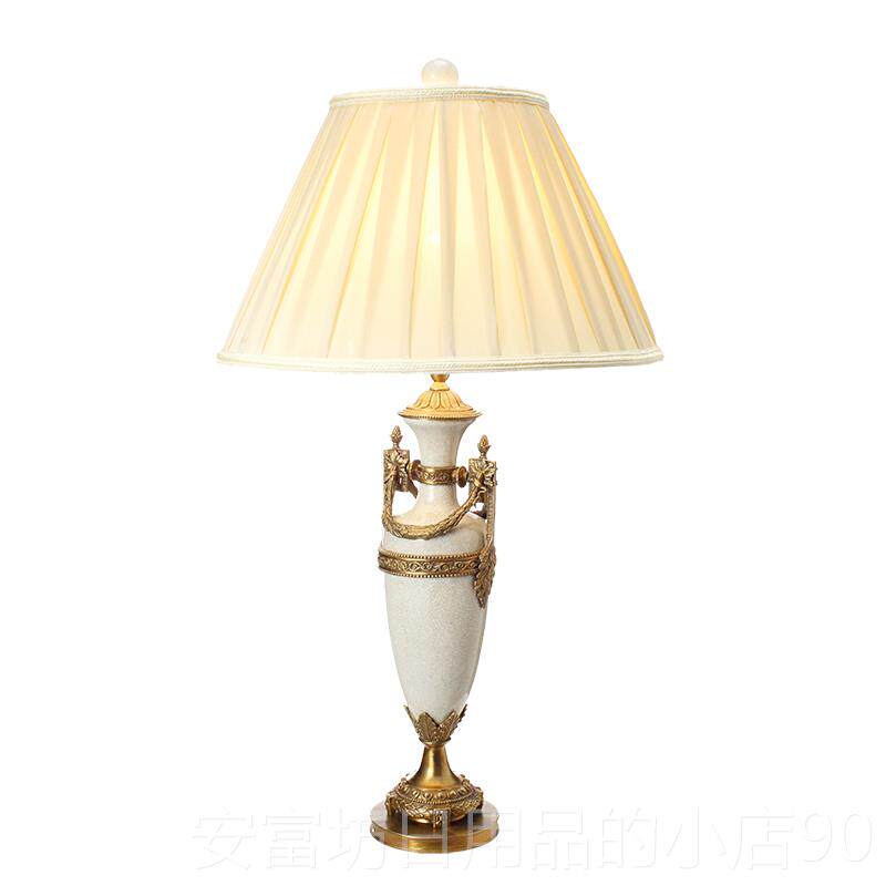 正品欧式式高档简约陶瓷配装饰台铜灯美奢华软装客厅书房头卧室床