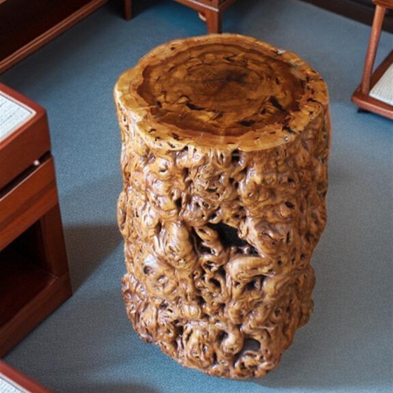枣木墩子原木树墩根雕凳子实木底座坐凳茶室茶空间茶台大板支架凳