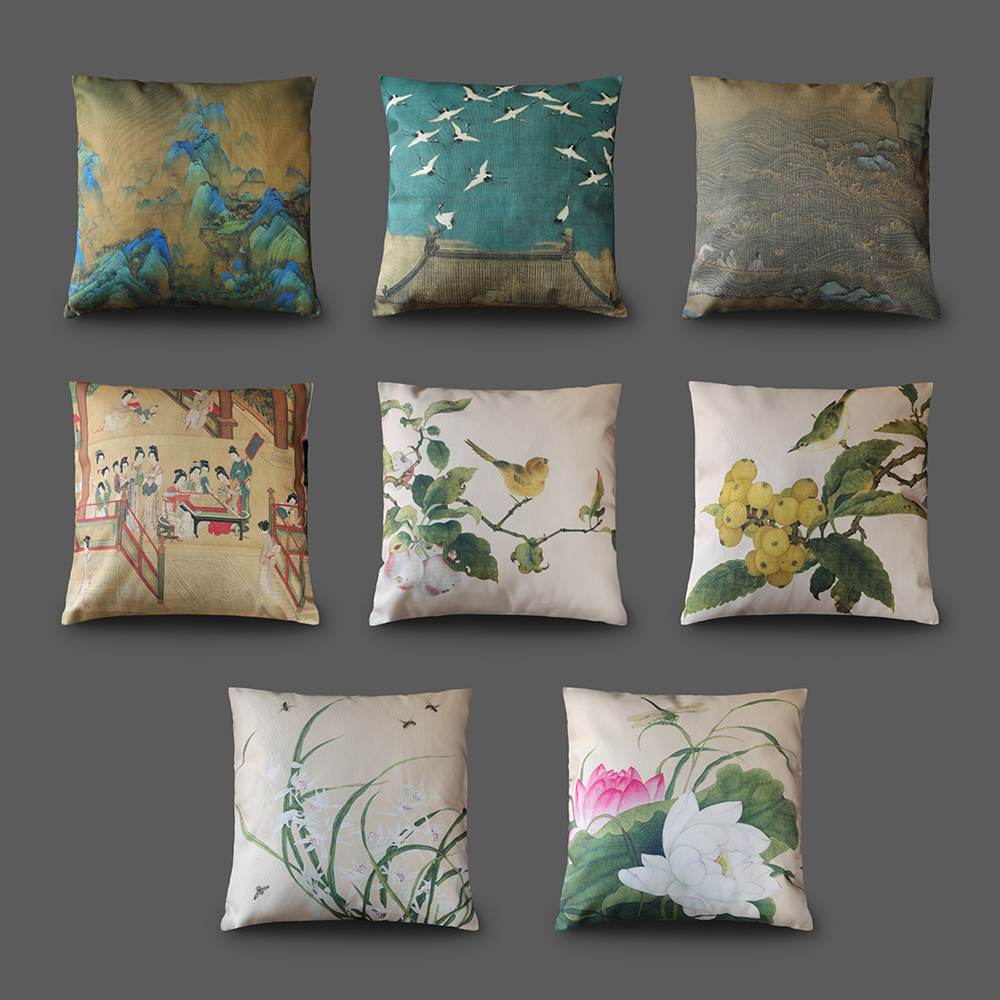 春泥办公室沙发靠垫加厚汽车靠枕古画家用布靠背腰靠腰枕大抱枕